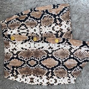 Boohoo Snake-print mini skirt